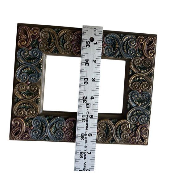 Vintage Ornate Rectangular Photo Frame With Intricate Swirl Design Home Decor - Picture 4 of 5